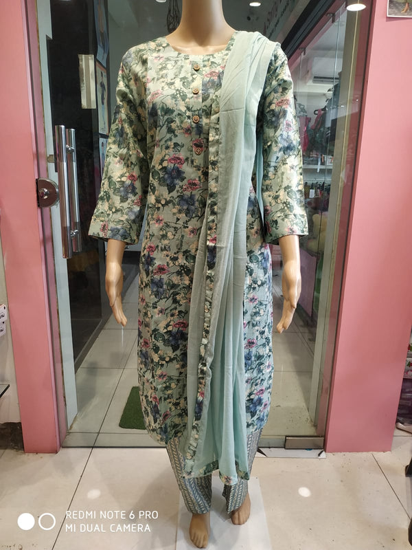 Women's kurti set with pant and dupatta, plus size ( NL 11)