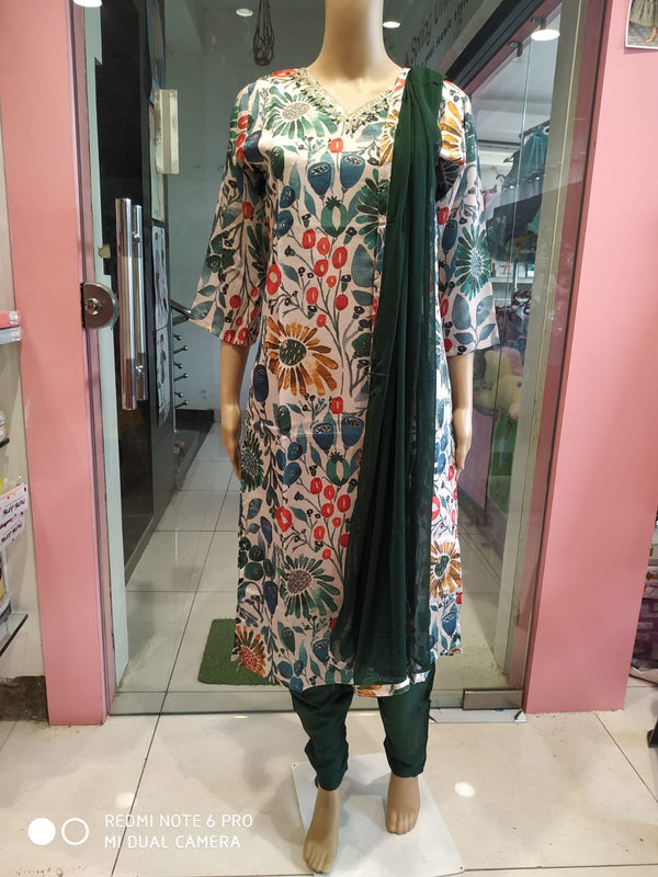 Women's partywear kurti set with pant and dupatta, ( NL 13)