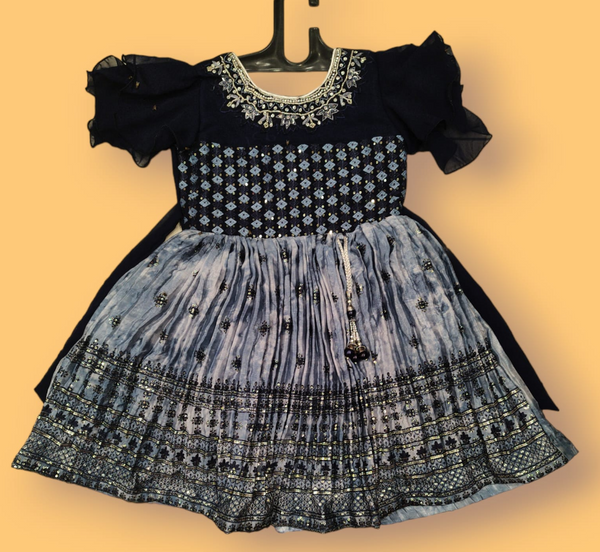 girls traditional / festive wear  frock, blue ( e 13)