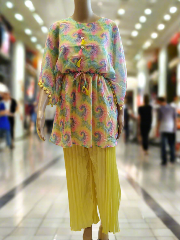 Girls western stylish yellow top and plazo pant ( mi 5)
