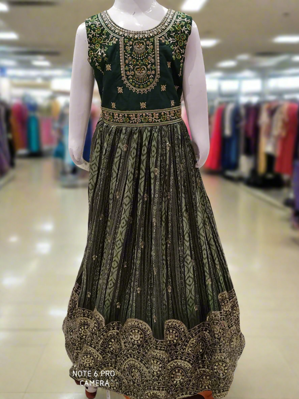 green ethnic frock , festival wear ( e 4)