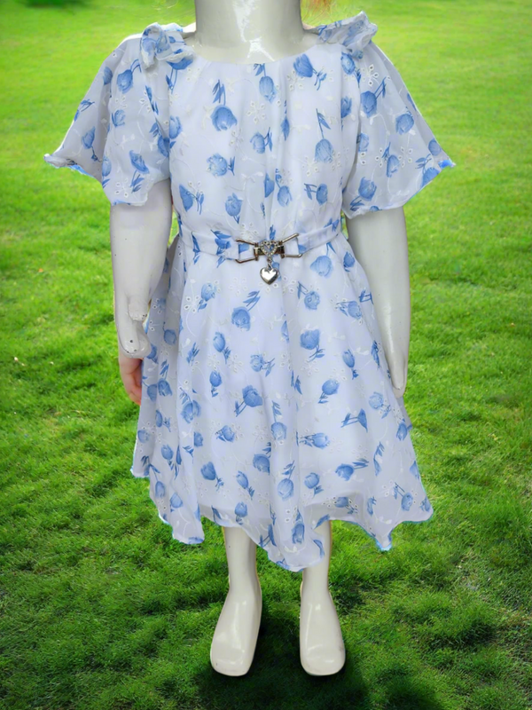 girls western classy frock, beautiful white ( prbx 51)
