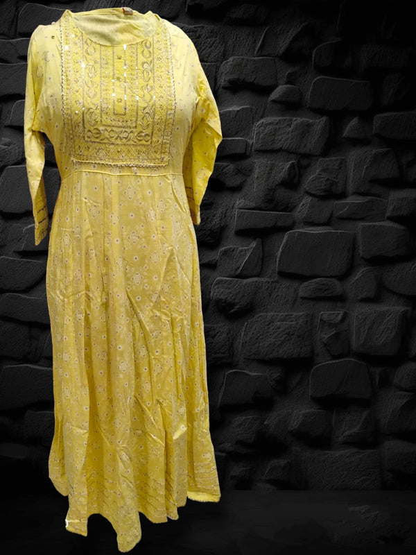 Flayered Umbrella gown, yellow ( Lst 57)