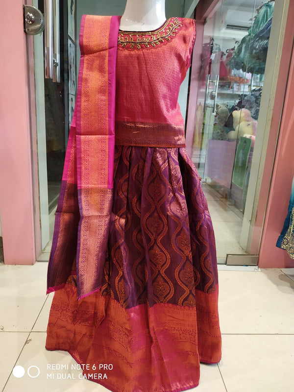 girls festive wear lehanga , copper colour ( e 23)