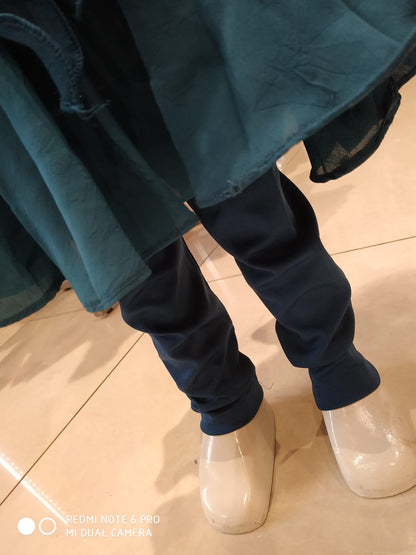 girls indo-western kurti set with jacket, blue ( Z 3)