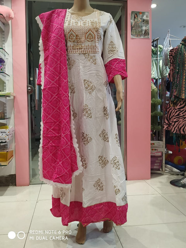 Flayered Umbrella gown with dupatta ( Lfst 34)