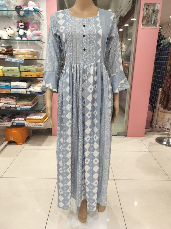 Flayered Umbrella gown blue/green ( Lst 82)