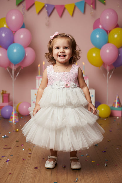 put this dress to a 4 year old indian girl in a birthday party
