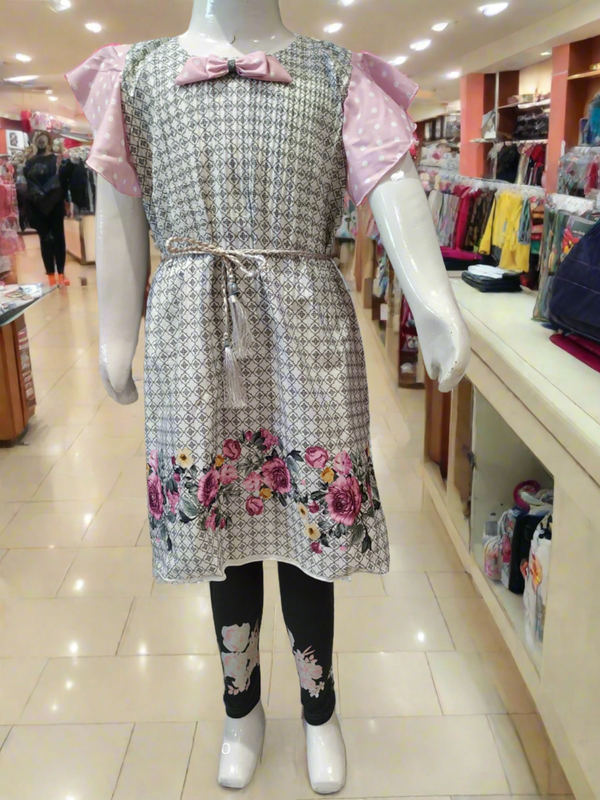 girls western with legging , pink/green/yellow ( wtbx 2)